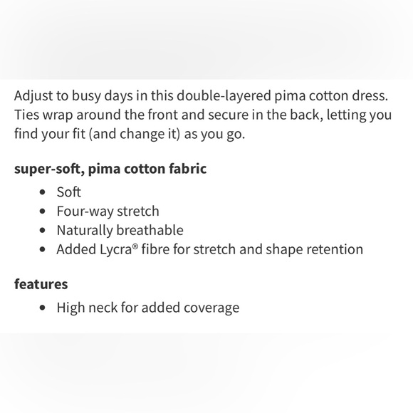 NWT Lululemon Cotton Wrap Front T-Shirt Dress Prosecco Size 4 - Picture 3 of 11